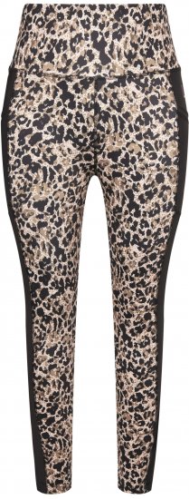 Ulla Popken Leopard Print Quick Drying Leggings Orange - Kavbojke & Hlače v Velikih Številkah – Plus Size - 