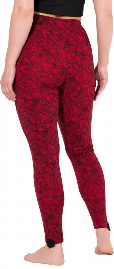 Ulla Popken Lace Print Leggings Red - Kavbojke & Hlače v Velikih Številkah – Plus Size - 
