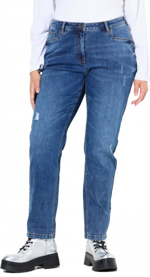 Ulla Popken Lightly Distressed Boyfriend Jeans Blue - Kavbojke & Hlače v Velikih Številkah – Plus Size - 