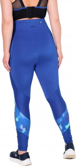 Ulla Popken Quick Dry Abstract Print Leggings Blue - Kavbojke & Hlače v Velikih Številkah – Plus Size - 