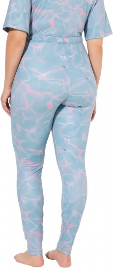 Ulla Popken Wave Print Ski Leggings Blue - Kavbojke & Hlače v Velikih Številkah – Plus Size - 