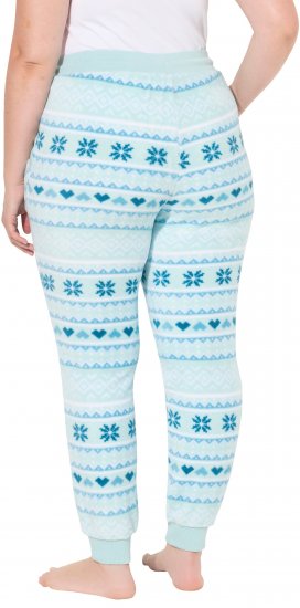 Ulla Popken Alpine Striped Plush Loungewear Pants Blue - Kavbojke & Hlače v Velikih Številkah – Plus Size - 
