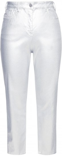 Ulla Popken Metallic Stretch Fit Mom Jeans Silver - Kavbojke & Hlače v Velikih Številkah – Plus Size - 