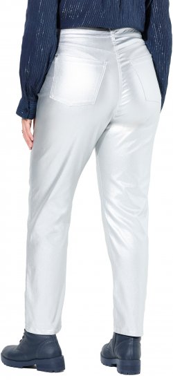 Ulla Popken Metallic Stretch Fit Mom Jeans Silver - Kavbojke & Hlače v Velikih Številkah – Plus Size - 