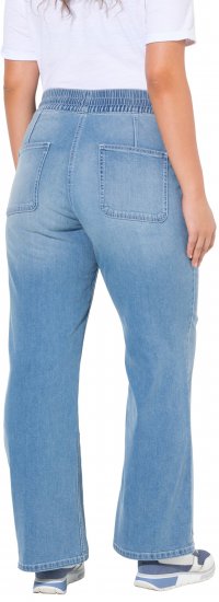 Ulla Popken Patch Pocket Elastic Waist Jeans Blue - Kavbojke & Hlače v Velikih Številkah – Plus Size - 