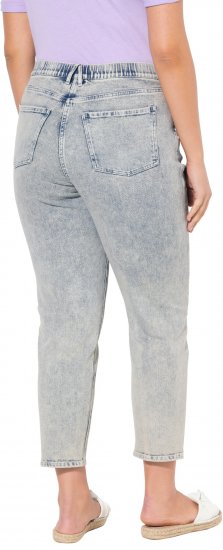 Ulla Popken Tapered Leg Mom Jeans Blue Denim - Kavbojke & Hlače v Velikih Številkah – Plus Size - 