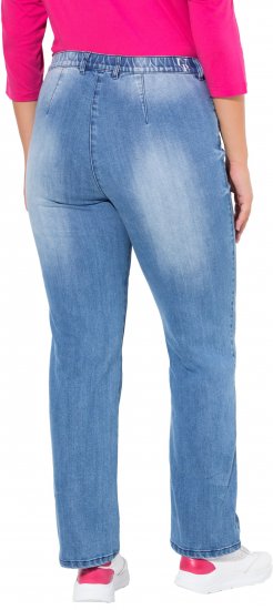 Ulla Popken Tapered Leg Lightly Distressed Jeans Blue Denim - Kavbojke & Hlače v Velikih Številkah – Plus Size - 