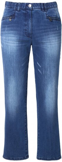 Ulla Popken Tapered Leg Lightly Distressed Jeans Denim Blue - Kavbojke & Hlače v Velikih Številkah – Plus Size - 