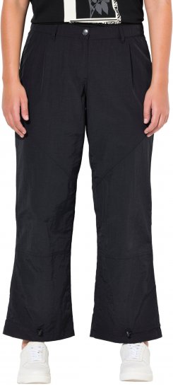 Ulla Popken Decorative Seam Flared Leg Cargo Pants Black - Ulla Popken - 