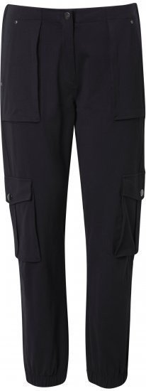 Ulla Popken Elastic Hem Stretch Fit Cargo Pants Black - Kavbojke & Hlače v Velikih Številkah – Plus Size - 