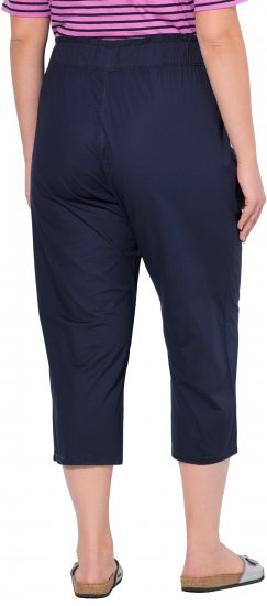 Ulla Popken Stretch Fit Paper Bag Culottes Navy - Kavbojke & Hlače v Velikih Številkah – Plus Size - 