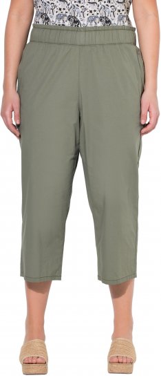 Ulla Popken Stretch Fit Paper Bag Culottes Green - Kavbojke & Hlače v Velikih Številkah – Plus Size - 