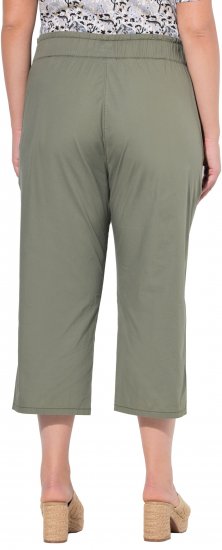 Ulla Popken Stretch Fit Paper Bag Culottes Green - Kavbojke & Hlače v Velikih Številkah – Plus Size - 