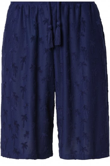 Ulla Popken Terry Cloth Palm Elastic Waist Shorts Blue - Kavbojke & Hlače v Velikih Številkah – Plus Size - 