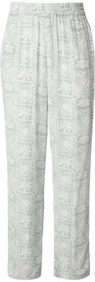 Ulla Popken Mosaic Print Elastic Waist Pants White - Kavbojke & Hlače v Velikih Številkah – Plus Size - 
