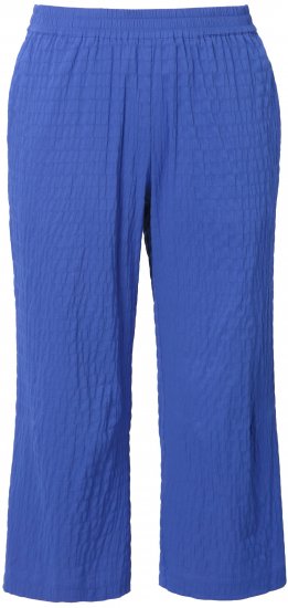 Ulla Popken Textured Elastic Waist Cropped Pants Opal Green - Kavbojke & Hlače v Velikih Številkah – Plus Size - 