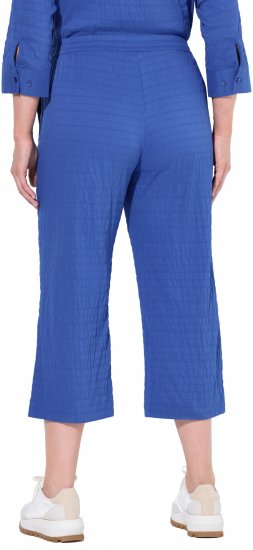 Ulla Popken Textured Elastic Waist Cropped Pants Opal Green - Kavbojke & Hlače v Velikih Številkah – Plus Size - 