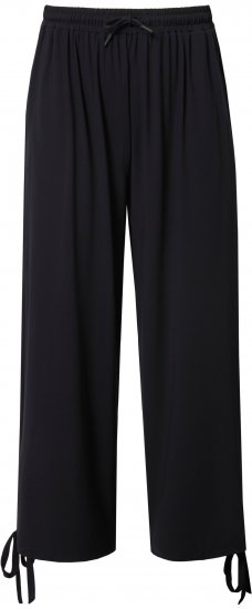 Ulla Popken Quick Drying Split Leg Elastic Waist Joggers Black - Kavbojke & Hlače v Velikih Številkah – Plus Size - 