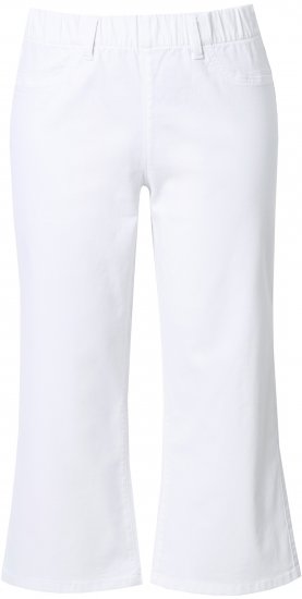 Ulla Popken Wide Leg Twill Mary Fit Culottes White - Kavbojke & Hlače v Velikih Številkah – Plus Size - 