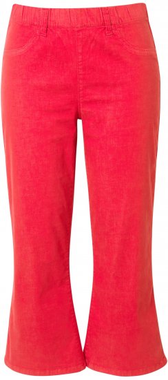 Ulla Popken Wide Leg Twill Mary Fit Culottes Neon Red - Kavbojke & Hlače v Velikih Številkah – Plus Size - 