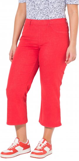 Ulla Popken Wide Leg Twill Mary Fit Culottes Neon Red - Kavbojke & Hlače v Velikih Številkah – Plus Size - 