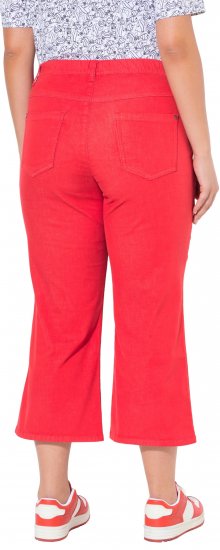 Ulla Popken Wide Leg Twill Mary Fit Culottes Neon Red - Kavbojke & Hlače v Velikih Številkah – Plus Size - 
