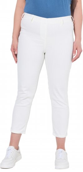 Ulla Popken Cropped Jeggings Snow White - Kavbojke & Hlače v Velikih Številkah – Plus Size - 