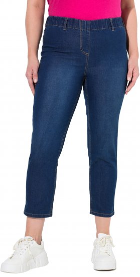 Ulla Popken Cropped Jeggings Blue Denim - Kavbojke & Hlače v Velikih Številkah – Plus Size - 