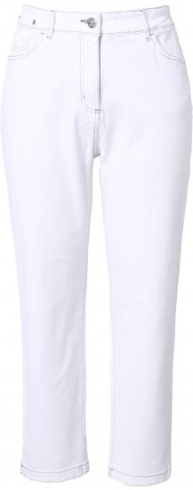 Ulla Popken Used Look 5 Pocket Comfy Waistband Mom Jeans Snow White - Kavbojke & Hlače v Velikih Številkah – Plus Size - 