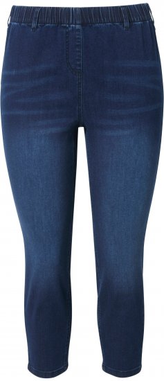 Ulla Popken Cropped Denim Look Stretch Fit Leggings Denim Blue - Kavbojke & Hlače v Velikih Številkah – Plus Size - 