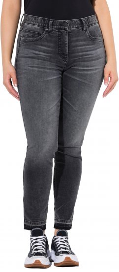Ulla Popken Raw Edge Stretch Fit Jeans Black - Kavbojke & Hlače v Velikih Številkah – Plus Size - 