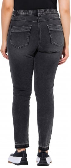 Ulla Popken Raw Edge Stretch Fit Jeans Black - Kavbojke & Hlače v Velikih Številkah – Plus Size - 