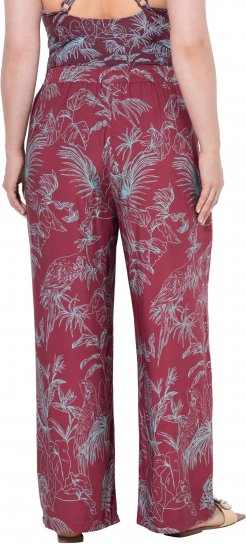 Ulla Popken Wide Leg Elastic Waist Jungle Print Palazzo Pants Brown - Kavbojke & Hlače v Velikih Številkah – Plus Size - 