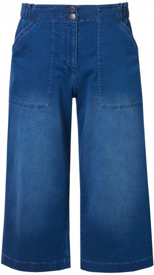 Ulla Popken Denim Culottes Blue - Kavbojke & Hlače v Velikih Številkah – Plus Size - 