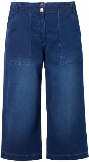 Ulla Popken Denim Culottes Denim Blue - Kavbojke & Hlače v Velikih Številkah – Plus Size - 