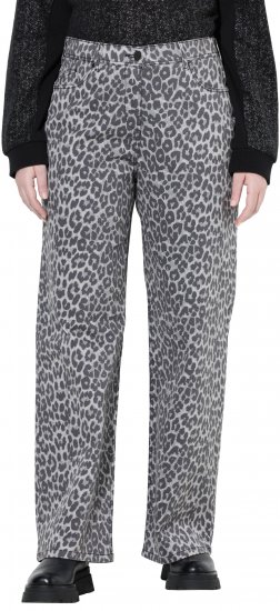 Ulla Popken Leopard Print Stretch Fit Jeans Beige - Kavbojke & Hlače v Velikih Številkah – Plus Size - 