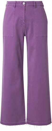 Ulla Popken Purple Fringed Hem Stretch Fit Jeans Lavender - Kavbojke & Hlače v Velikih Številkah – Plus Size - 