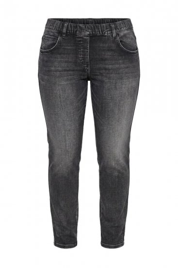 Ulla Popken Vintage Wash Jeggings Black - Pajkice - Pajkice v velikih velikostih