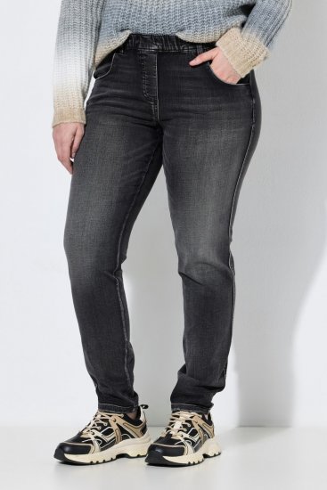 Ulla Popken Vintage Wash Jeggings Black - Pajkice - Pajkice v velikih velikostih