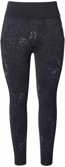 Ulla Popken Quick Drying Flower Print Leggings Black - Kavbojke & Hlače v Velikih Številkah – Plus Size - 