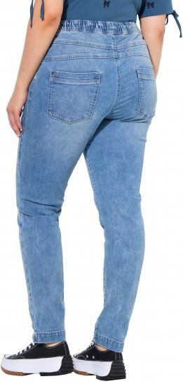 Ulla Popken Drawstring Jeggings Blue Denim - Kavbojke & Hlače v Velikih Številkah – Plus Size - 