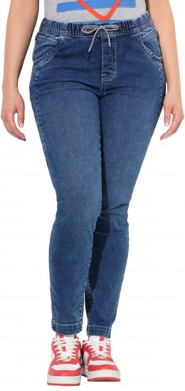 Ulla Popken Drawstring Jeggings Blue - Kavbojke & Hlače v Velikih Številkah – Plus Size - 