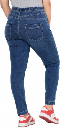 Ulla Popken Drawstring Jeggings Blue - Kavbojke & Hlače v Velikih Številkah – Plus Size - 