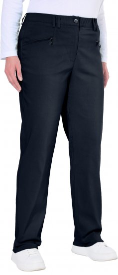 Ulla Popken Thermal Stretch Fit Mony Pants Navy Blue - Kavbojke & Hlače v Velikih Številkah – Plus Size - 