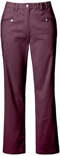 Ulla Popken Thermal Stretch Fit Mony Pants Aubergine - Kavbojke & Hlače v Velikih Številkah – Plus Size - 