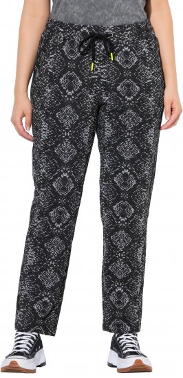 Ulla Popken Snake Print Elastic Waist Joggers Black - Kavbojke & Hlače v Velikih Številkah – Plus Size - 