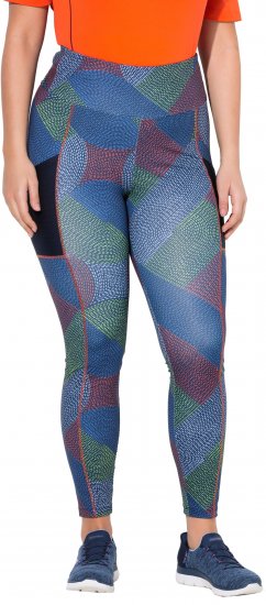 Ulla Popken Quick Drying Stitch Print Performance Leggings Grey - Kavbojke & Hlače v Velikih Številkah – Plus Size - 