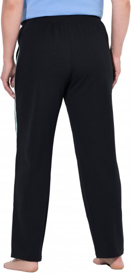 Ulla Popken Side Stripe Elastic Waist Joggers Black - Kavbojke & Hlače v Velikih Številkah – Plus Size - 