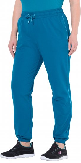 Ulla Popken Contrast Piping Joggers Blue - Kavbojke & Hlače v Velikih Številkah – Plus Size - 