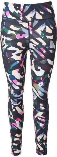 Ulla Popken Leopard Print Quick Drying Leggings Black - Kavbojke & Hlače v Velikih Številkah – Plus Size - 